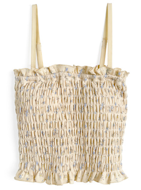 2Wayカップ付花柄テレコキャミソール