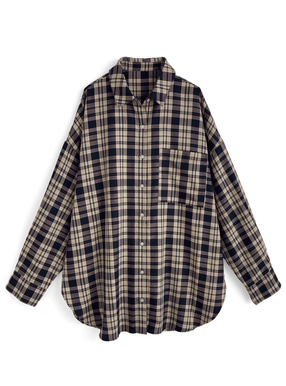 チェック柄オーバーサイズシャツ