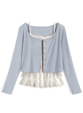 レースキャミソールx\カーディガンアンサンブル