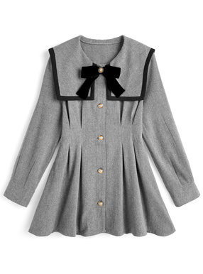 リボンビッグカラーフレアワンピース