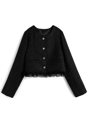 チュールフリルラメツイードジャケット