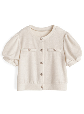 ゴールドボタンショート丈カーディガン