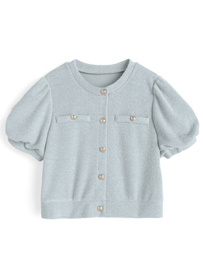 ゴールドボタンショート丈カーディガン