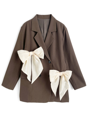 ダブルリボン付きテーラードジャケット