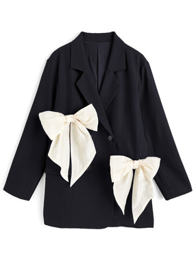 ダブルリボン付きテーラードジャケット