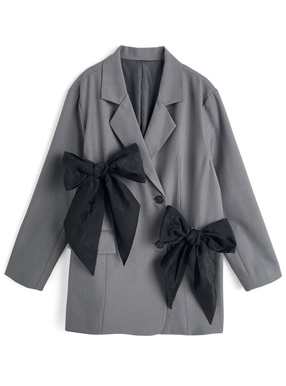 ダブルリボン付きテーラードジャケット