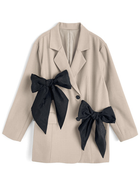 ダブルリボン付きテーラードジャケット