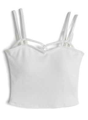 カップ付きダブルストラップクロスキャミソール