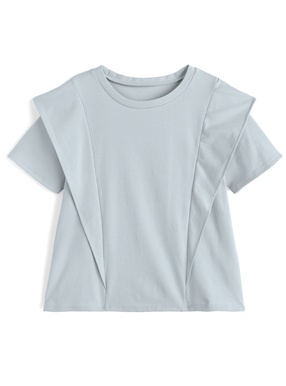 接触冷感フリルショルダーTシャツ