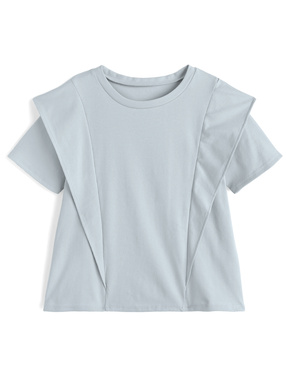 接触冷感フリルショルダーTシャツ
