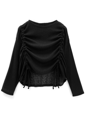 サイドドロストリボンシアートップス