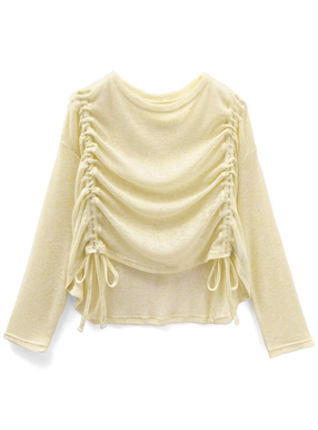 サイドドロストリボンシアートップス