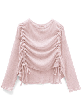 サイドドロストリボンシアートップス