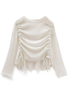 サイドドロストリボンシアートップス