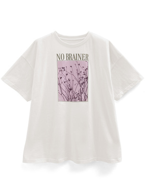 フラワープリントロゴTシャツ