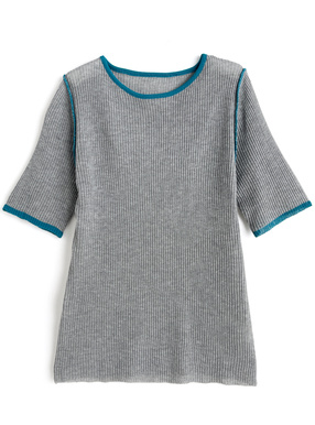 配色クルーネックニットトップス