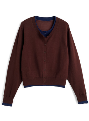 新品　タグ付き　3Dレイヤードニットカーディガン MAISON SPECIAL カーディガン Double Color Layered Knit
