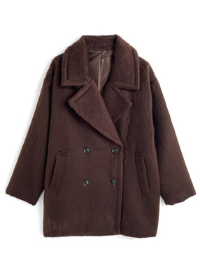 シャギーダブルコクーンコート