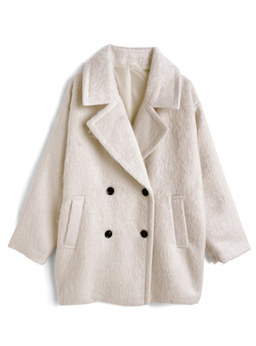 シャギーダブルコクーンコート