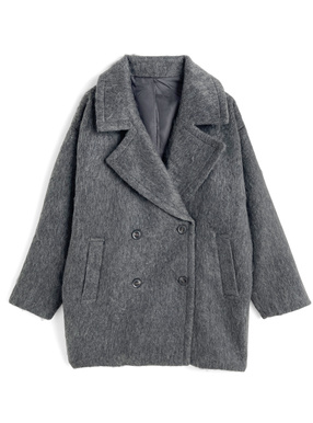 シャギーダブルコクーンコート