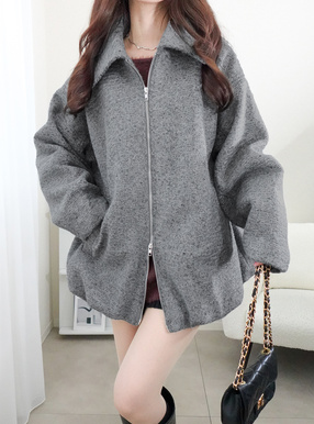 ダブルジップシャギーブルゾン