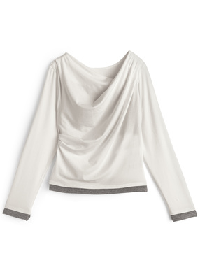 レイヤード風ドレープカシュクールトップス