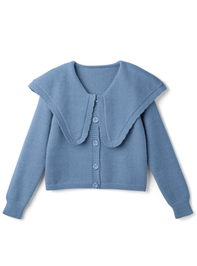 スカラップビッグカラーニット