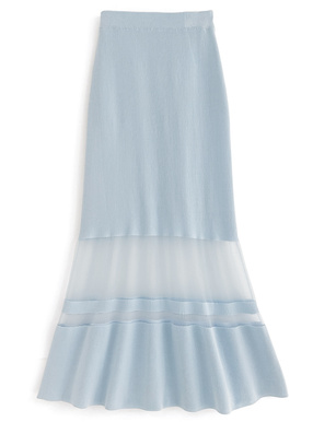 シアー切り替えニットスカート