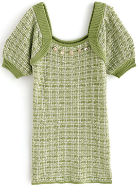 ツイードニットボレロ風ミニワンピース