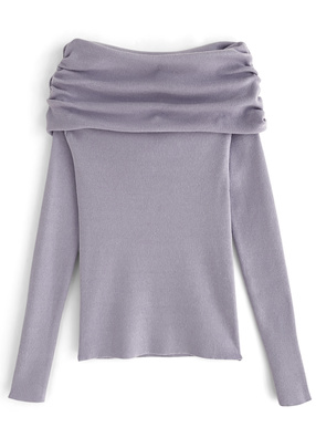 オフショルダーニットトップス