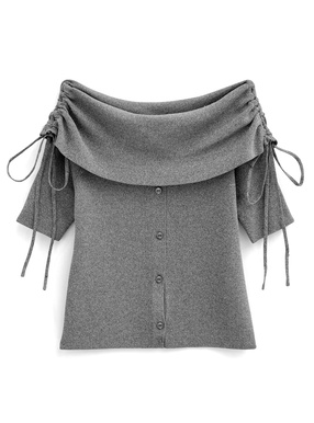 オフショルダードロストニットトップス