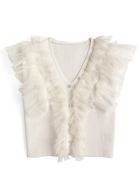 チュールフリルニットベスト