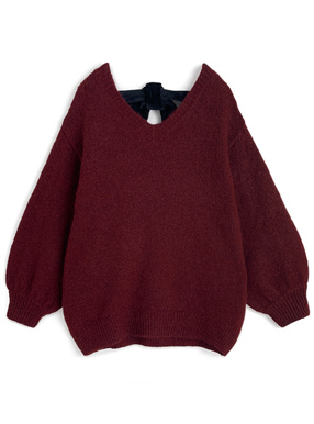 バックリボンニットトップス