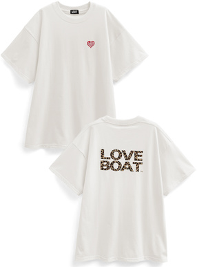 LOVE BOAT　ヒョウ柄ロゴTシャツ