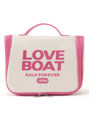 LOVE BOAT　ロゴ刺繍トラベルポーチ