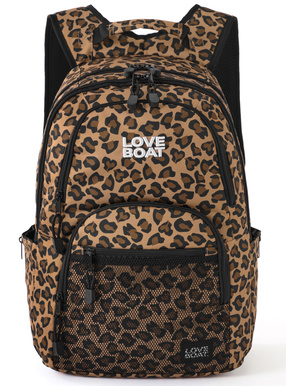 LOVEBOAT　レオパード柄ロゴ刺繍リュックサック