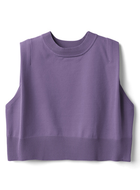 ショート丈ショルダータックニットタンクトップ