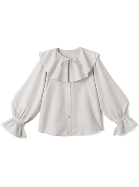 ケープカラーリボンブラウス