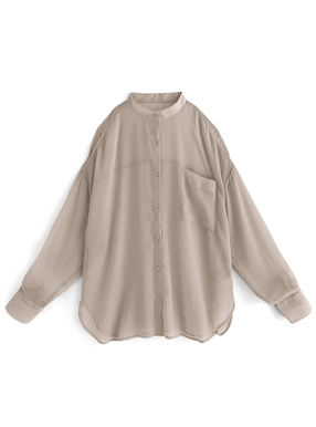 楊柳シフォンショルダーオープンシャツ