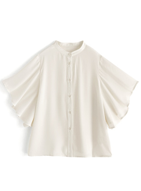 シフォンフリルスリーブブラウス