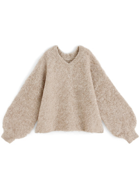 ウール混ミックスニットトップス