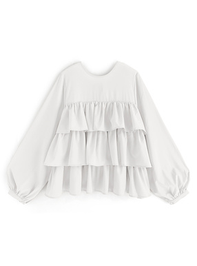 前後2Wayフリルリボンブラウス