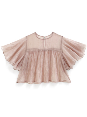 ワッシャーオーガンジーラッフルスリーブブラウス