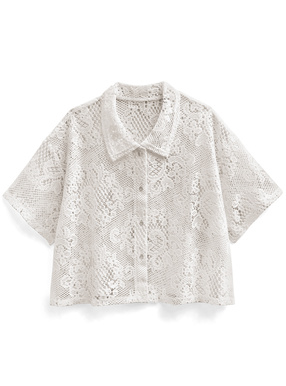 花柄レースシャツ