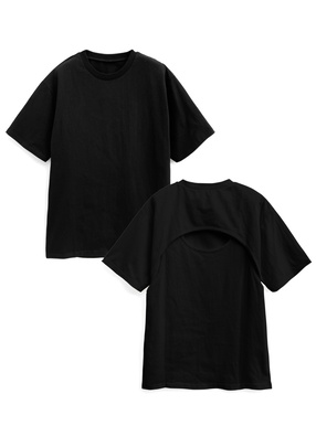 バックオープンTシャツ