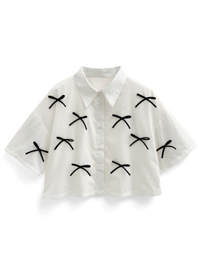 ショート丈リボンシャツ