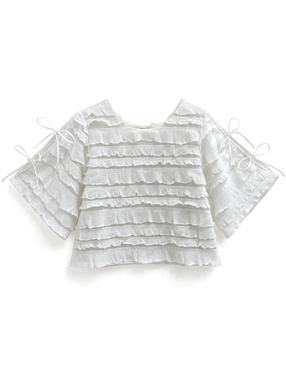 ランダムフリルリボントップス