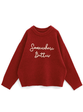コードロゴ刺繍ニットトップス