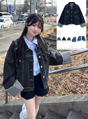 ロールアップワイドスリーブデニムジャケット