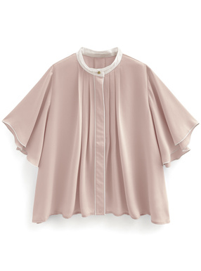 ピンタックフレアスリーブシフォンブラウス